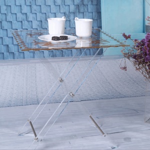 <span class=keywords><strong>Table</strong></span> d'angle pliable en acrylique clair, meubles modernes, en <span class=keywords><strong>lucite</strong></span>, pour salon ou extérieur - Product Image 5