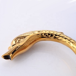 Núm Pha Lê Đôi Vòi Bồn Rửa Hình Thiên Nga 3 Lỗ Vòi Trộn Bồn Rửa Kết Thúc Vàng - Product Image 3