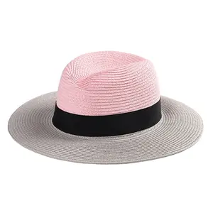 Two Toned Colored Paper Braid Dressy Mens Womens Straw Summer Panama Hats