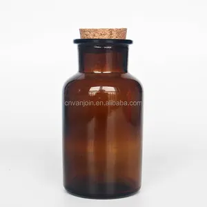 โบราณ Apothecary Jar 250มิลลิลิตร500มิลลิลิตรสีเหลืองอำพันขวดแก้วที่มีก๊อก