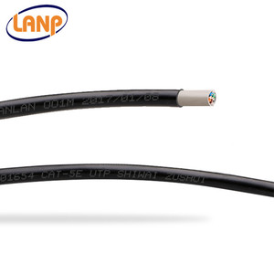Ngoài trời không thấm nước <span class=keywords><strong>UTP</strong></span> <span class=keywords><strong>CAT5E</strong></span> Cáp Ethernet RJ45 PE Đen 305m cuộn <span class=keywords><strong>4</strong></span> cặp mạng dây 24AWG CCA Internet chì - Product Image 5
