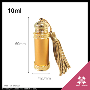 Increíble Mini Botella de Perfume Vacía de Aluminio Dorado de 10 ml para Attar Indio con Tapa de Rosca y Capacidad Personalizable - Product Image 5