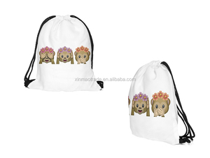 Personnalisé 3d imprimé singe emoji polyester sac de cordon étanche - Product Image 3