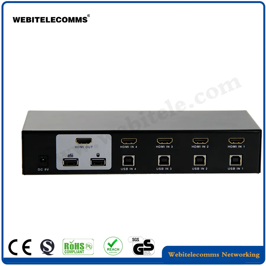 4 Ports 8 Ports Desktop Audio Video KVM Switch