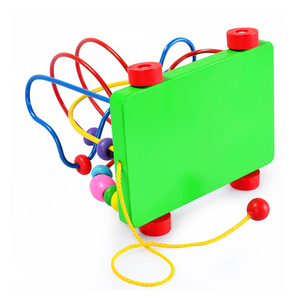 Mini <span class=keywords><strong>perles</strong></span> d'animaux rondes en bois pour enfants, labyrinthe en fil de fer - Product Image 2