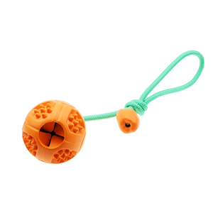 Denti indistruttibili morso di gomma divertente palla da addestramento per cuccioli giocattoli da masticare gioca vai con carrier rope <span class=keywords><strong>dog</strong></span> pet funny ball