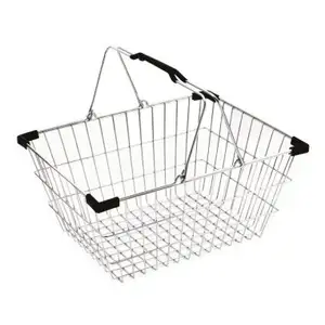 Wholesale Double Handles Wire Cosmetic Steel Shopping Baskets