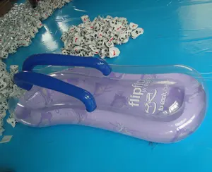 Transparent Inflatable flip flop floß pool lilo floating luft matratze