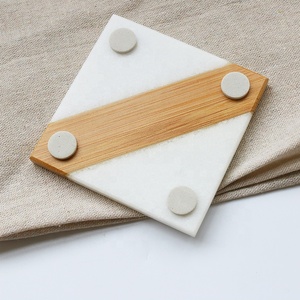 New Products Tableware Drink <strong>Placemat</strong> for Wine with Bamboo 10*10cm <strong>Marble</strong> coaster - Product Image 2