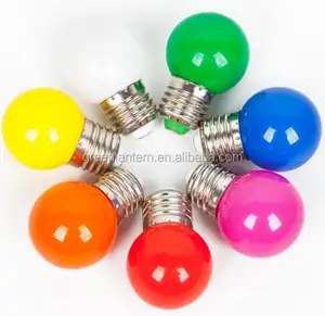 Colour لمبات LED 1w أزرق أخضر أحمر أصفر أبيض E27 المسمار كرة جولف