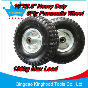 4pcs 10 "roda pneumática do rodízio do pneu com rígido e giratório - Product Image 3