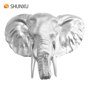 Buste de tête <span class=keywords><strong>d</strong></span>'éléphant en résine artificielle, <span class=keywords><strong>d</strong></span>écoration animale en résine, faux taxidermie, <span class=keywords><strong>d</strong></span>écoration taxidermique, art mural - Product Image 2