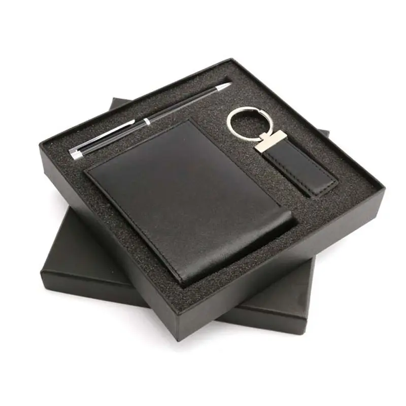 Fabricant Exécutif D'affaires Promotionnel Dernier Coffret Cadeau Titulaire Portefeuille porte-clés Lecteur USB Stylo À Bille Cadeau Ensemble