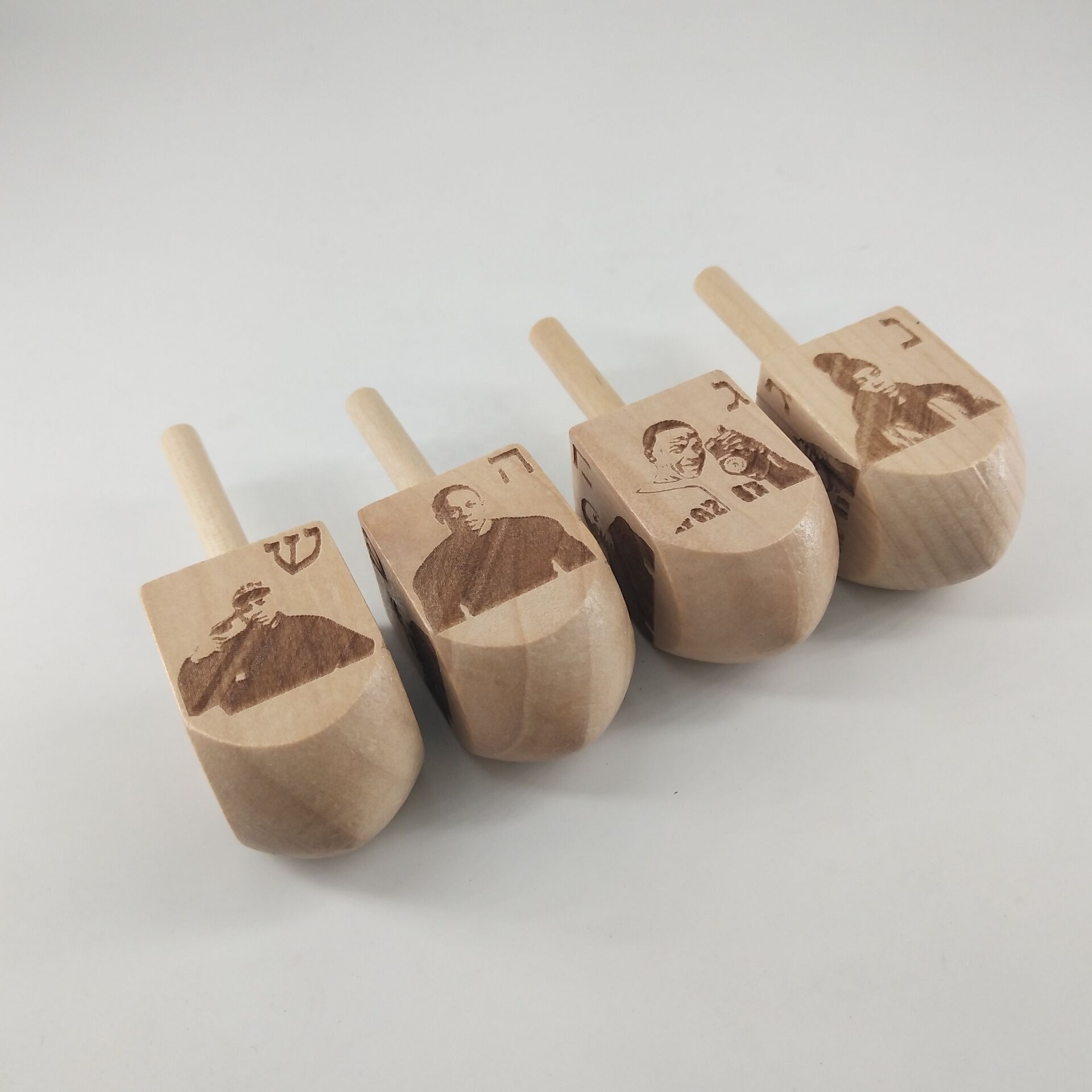 Классический деревянный спиннинг с гравировкой логотипа на заказ, древесная игрушка из натурального дерева