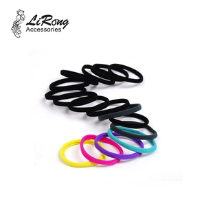 BSCI fábrica auditada Lirong hermoso 4Mm * 5,5 "pelo de nailon Bobbles ancho elástico lazos elásticos para el cabello para niñas accesorios para el cabello - Product Image 2