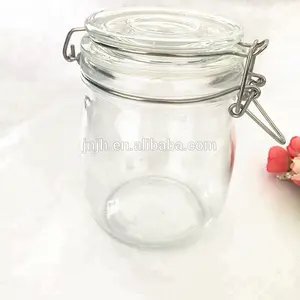 Glas lagerung container glas mit metall clip top luftdichten kappe