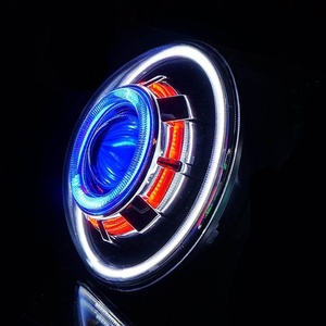 Faro Delantero Morsun de 7 Pulgadas con Lente Bi-Xenón H4 HID de Colores para Jeep <span class=keywords><strong>JK</strong></span> para Wrangler, Ojos de Demonio, Proyector de Motocicleta, Faro Delantero HID - Product Image 3