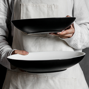 <span class=keywords><strong>Plat</strong></span> à <span class=keywords><strong>poisson</strong></span> en porcelaine assiette ovale 10 pouces - Product Image 3