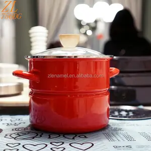 Zhili 756DG Vaisselle Vapeur Pot Emaille Émail Casserole