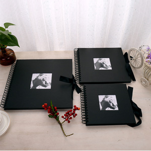 Handmade 10x10IN Black Photo Album 40 Sheets DIY <strong>Scrapbook</strong> with Paper Cover - Product Image 4