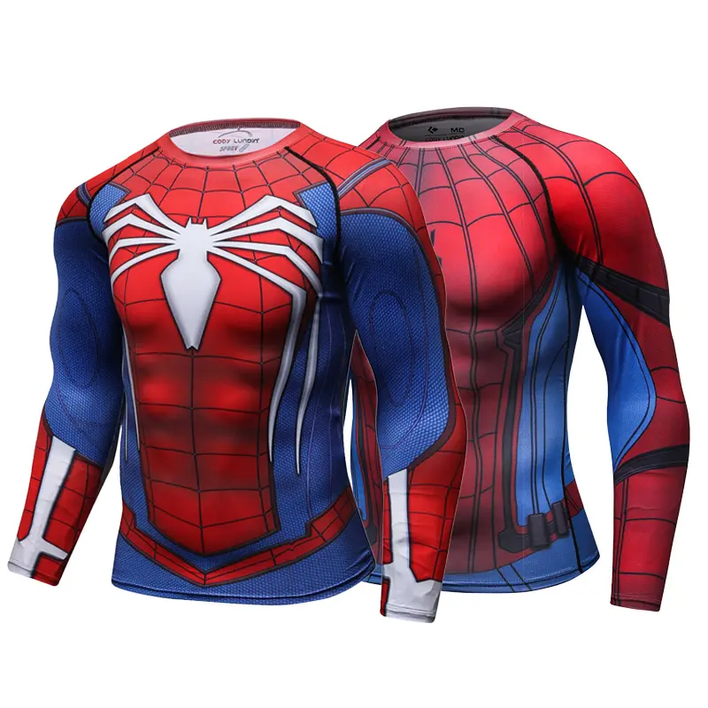 Tee-shirt à manches longues pour homme, vêtements super-héros de dessin animé, moon din marvel, spider-man
