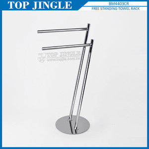 Removable Chrome 2 Rail <b>Standing</b> <b>Towel</b> Rack - Product Image 3
