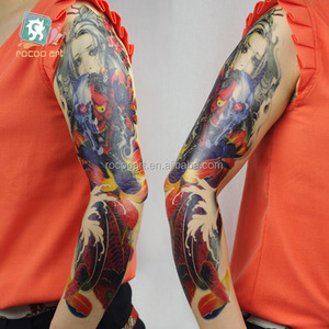 AC-011/2016 Nuovo di Alta Qualità Coolest Extra Large Temporary Corpo Tatuaggi Falso Blu Grande Pesce con il Fiore Pieno Braccio Autoadesivo del tatuaggio - Product Image 1