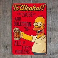 Om Alcohol Duff Simpsons Vintage Tin Metal Sign Art Schilderen Bar Pub Cafe Garage Hotel Huis Muur Decor Metalen Poster
