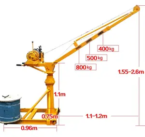 Palan de levage de toit de construction 200KG à 2000KG Rotation extérieure moteur de câble métallique de flèche mobile personnalisé fourni Mini grue 85