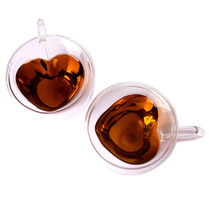 Hot Sale New Design 180ml <strong>240ml</strong> Double Wall Heart Shaped <strong>Drinking</strong> Restaurant <strong>Glass</strong> Mug/<strong>Cup</strong> Suppliers - Product Image 3