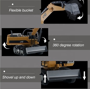 Vehículo de Ingeniería de Construcción con Control Remoto a Escala 1:16 de 2.4G y 14 Canales, Excavadora de Metal <span class=keywords><strong>Rc</strong></span> de Juguete en Venta - Product Image 6