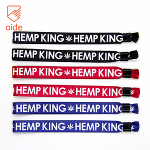 AIDE Promotional Silk Cloth Satin Clip Biodegradable Ribbon <strong>Fabric</strong> <strong>Textile</strong> Woven <strong>Wristbands</strong> for Music Festival Events - Product Image 5