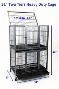 Cage double niveaux pour chien, Cage robuste à deux niveaux - Product Image 3