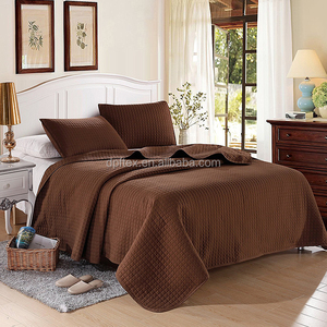 Couette de couleur unie <span class=keywords><strong>chocolat</strong></span> 86 "L-86" W Coverlet Quilt Set - Product Image 6