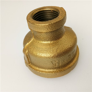 1&quot; X 1-1/<strong>2</strong>&quot; Malleable Iron Brass <strong>Reducing</strong> <strong>Coupling</strong> <strong>Socket</strong> Pipe Fitting - Product Image 1