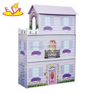 Commercio all'ingrosso bella per bambini in legno casa delle bambole <span class=keywords><strong>casetta</strong></span> <span class=keywords><strong>giocattolo</strong></span> 3 del pavimento delle ragazze di casa delle bambole in legno cottage W06A224 - Product Image 2