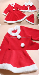 2016 boutique children clothing wholesale red santa claus Christmas costumes for girls - Product Image 2