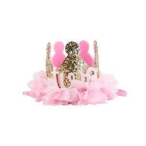 Decorazioni per la prima festa di compleanno <span class=keywords><strong>principessa</strong></span> all'ingrosso accessori per capelli rosa corona per <span class=keywords><strong>bambina</strong></span> corona per feste - Product Image 2