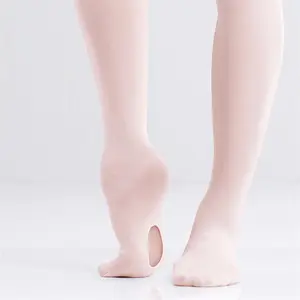 Оптовая продажа, высококачественные прочные дышащие нейлоновые балетные колготки 90D из спандекса для девочек