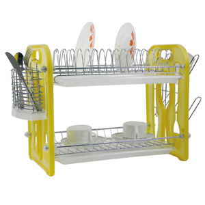 Profesional <span class=keywords><strong>de</strong></span> acero inoxidable <span class=keywords><strong>2</strong></span> Nivel Deluxe Chrome cocina plato <span class=keywords><strong>escurridor</strong></span> estante con <span class=keywords><strong>escurridor</strong></span> - Product Image 5