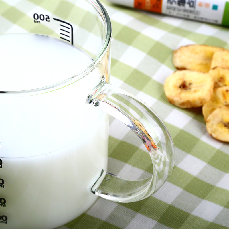 2 cups/500ml clear glass measuring cup with handle