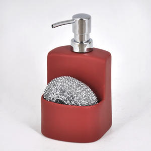 Distributeur de savon en céramique de cuisine moderne avec porte-éponge - Product Image 3