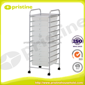 OEM satış organizatör fabrika ev banyo kabini üretici MIT DIY ofis sepeti renkli 10 tier plastik çekmece ile tekerlekler - Product Image 3