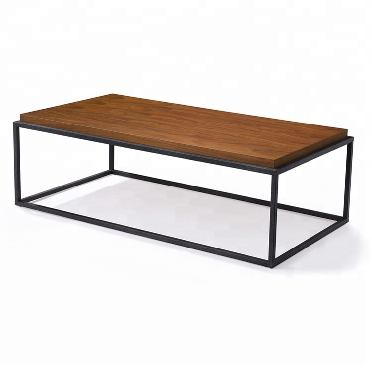 Forme rectangulaire table basse/table à thé/table d'appoint avec structure en métal