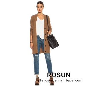 Rosun de gran tamaño <span class=keywords><strong>cardigan</strong></span> en color caqui con botones v-cuello de la <span class=keywords><strong>mujer</strong></span> suéter de la <span class=keywords><strong>rebeca</strong></span> - Product Image 2