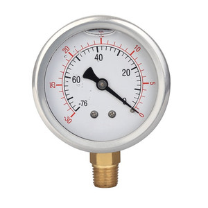 Manomètre de pression de haute qualité, 60mm, boîtier en acier inoxydable, connexion en laiton, remplissage d'huile, manomètre