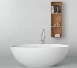 Baignoire autoportante en résine acrylique, tube de salle de bains en pierre acrylique, simple et élégant, de haute qualité