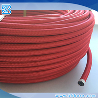 خرطوم وقود من النايلون الأسود والقطن الأحمر والأزرق المجدول مع طبقة PTFE مقاس 5/16 بوصة AN6 و3/8 بوصة AN8 و1/2 بوصة AN10
