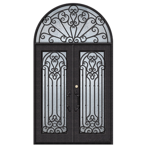 Donner un coupon en espèces de 500 $ Entrée principale de qualité supérieure Portes tempête en <span class=keywords><strong>fer</strong></span> forgé <span class=keywords><strong>Porte</strong></span> d'entrée de maison - Product Image 5