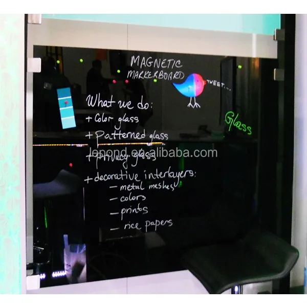 N357 Decor Magnetic Glass Board, Magnetic Marker Board Laminated Safe Glass